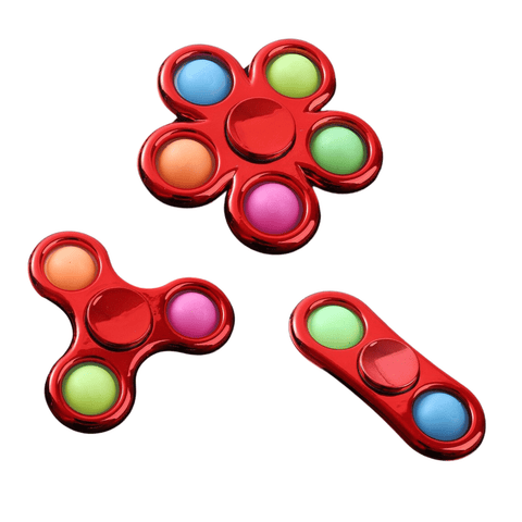 3 Pack Pop Fidget Spinner, Push Pop Bubble Fidget Spinner, Simple