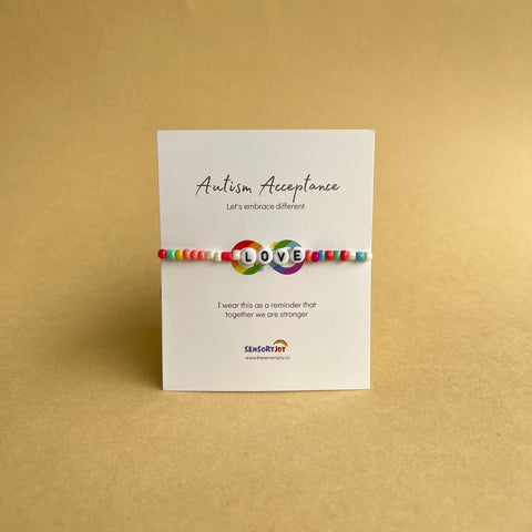 Handmade 'Autism Acceptance' Letter Bracelet