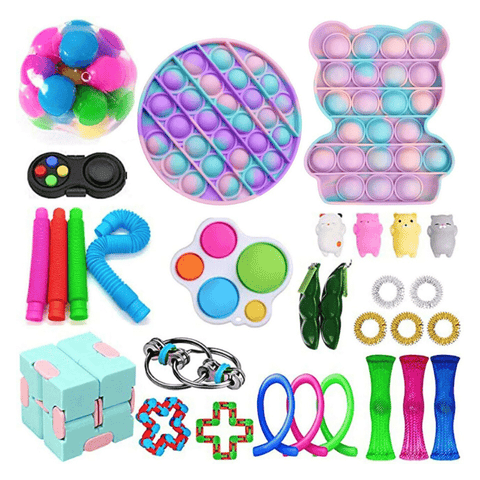 THE TWIDDLERS - 11 Pack Fidget Sensory Set, Lucky Dip Squeeze Toys for  Anxiety, ADHD, Autism & Stress Relief, Ideal for Kids & Adults