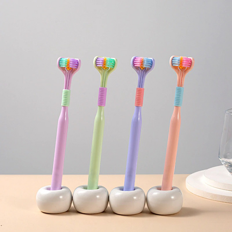 Three Sided Child's Toothbrush Soft Bristle Brush Deep Oral - Temu